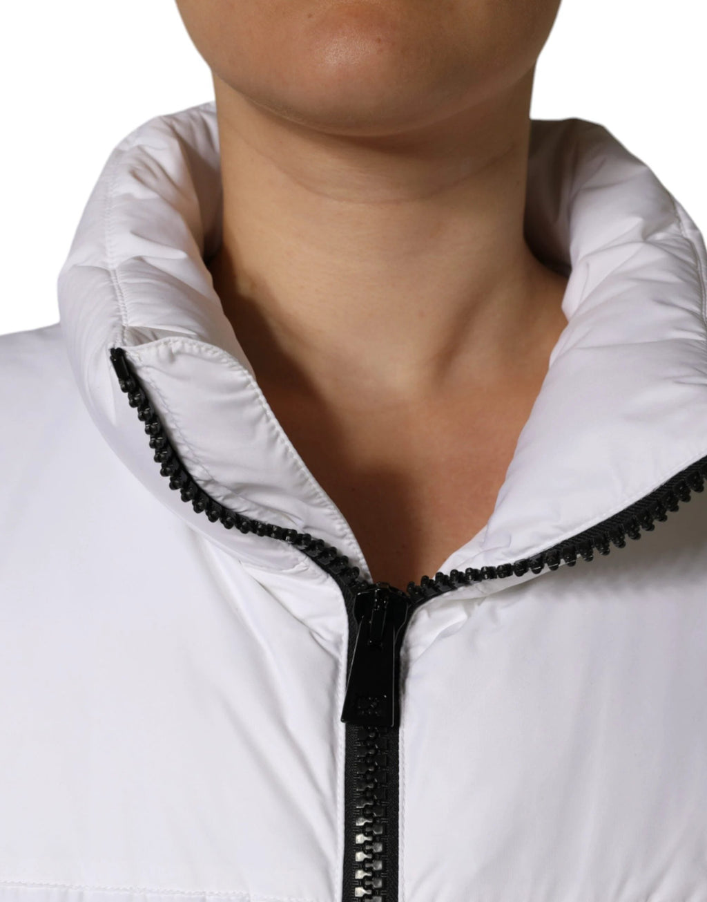 Dolce & Gabbana White Puffer Quilted Full Zip Coat Jacket by Dolce & Gabbana