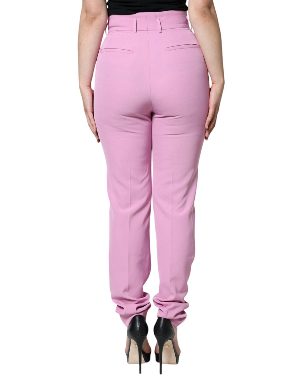 Dolce & Gabbana Pink Polyester High Waist Women Tapered Pants by Dolce & Gabbana