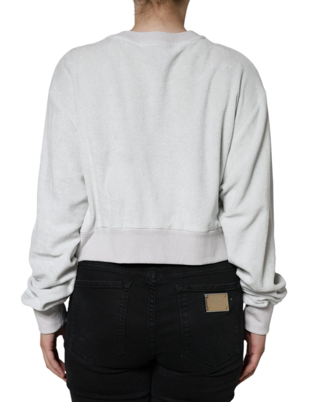 Dolce & Gabbana White Nylon Stretch Crew Neck Pullover Sweater by Dolce & Gabbana
