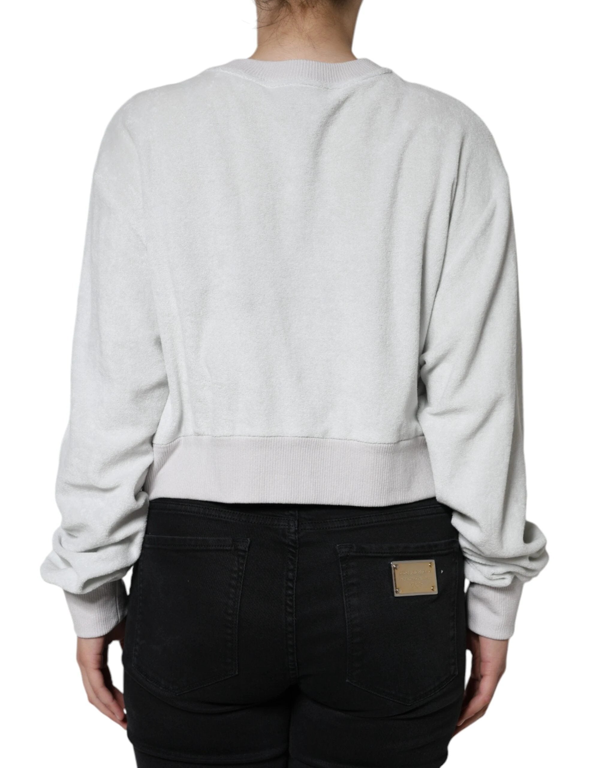 Dolce & Gabbana White Nylon Stretch Crew Neck Pullover Sweater by Dolce & Gabbana