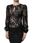 Dolce & Gabbana Black Floral Lace See Through Long Sleeve Top by Dolce & Gabbana