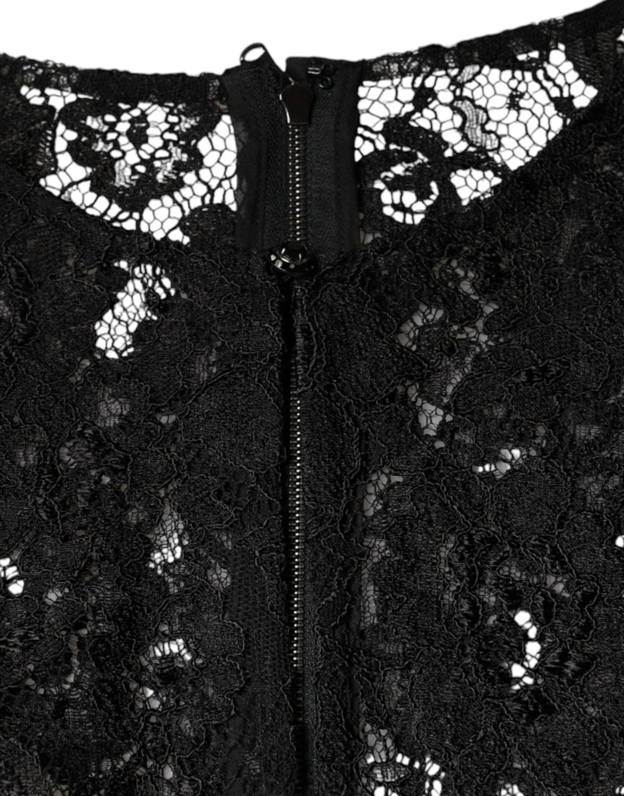 Dolce & Gabbana Black Floral Lace See Through Long Sleeve Top by Dolce & Gabbana