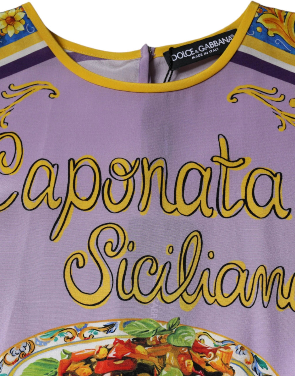 Dolce & Gabbana Purple Silk Caponata Siciliana Print Tank Top by Dolce & Gabbana