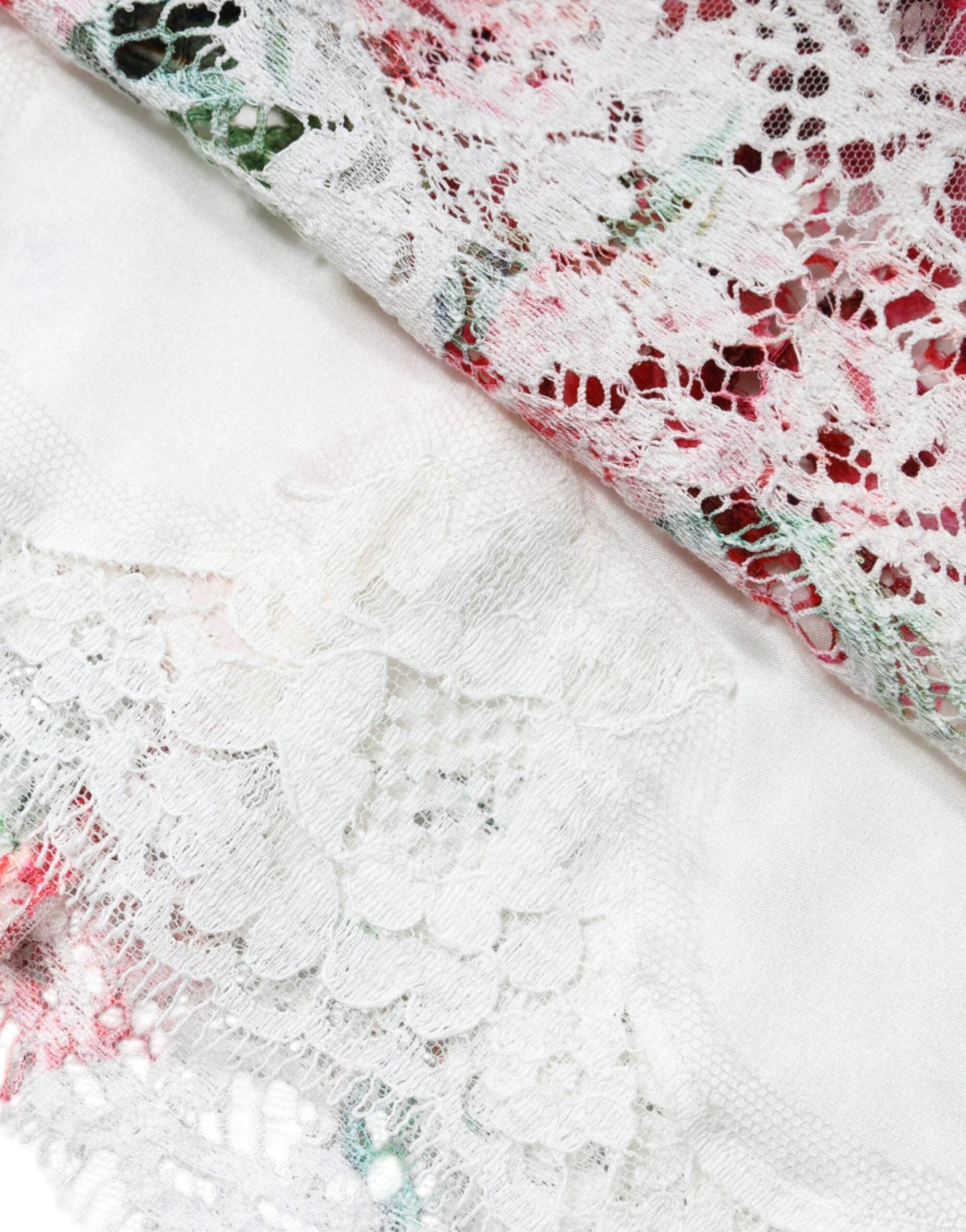 Dolce & Gabbana White Peony Lace Short Sleeves Blouse Top by Dolce & Gabbana