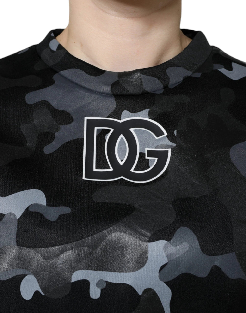 Dolce & Gabbana Black Camouflage Round Neck Sweatshirt Sweater by Dolce & Gabbana