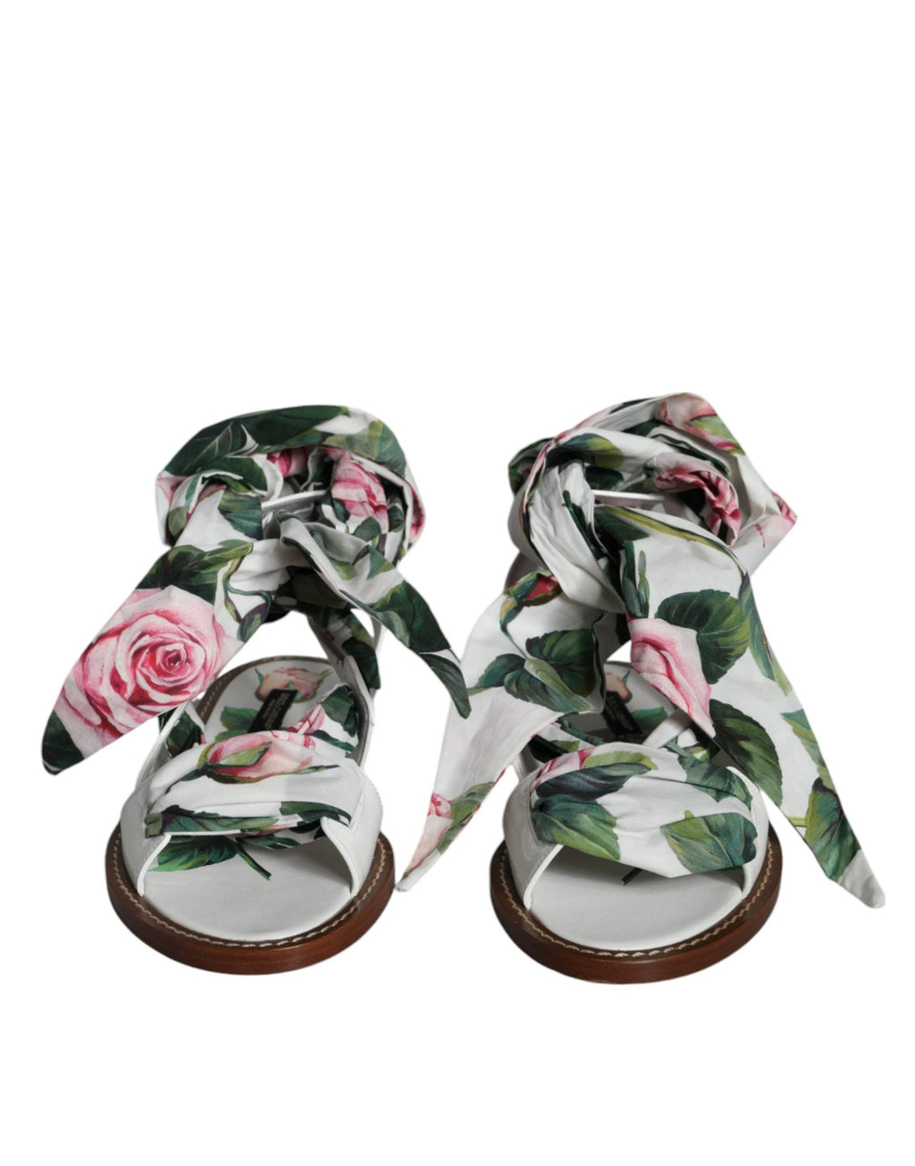 Dolce & Gabbana Multicolor Floral Print Ankle Wrap Sandals Shoes by Dolce & Gabbana