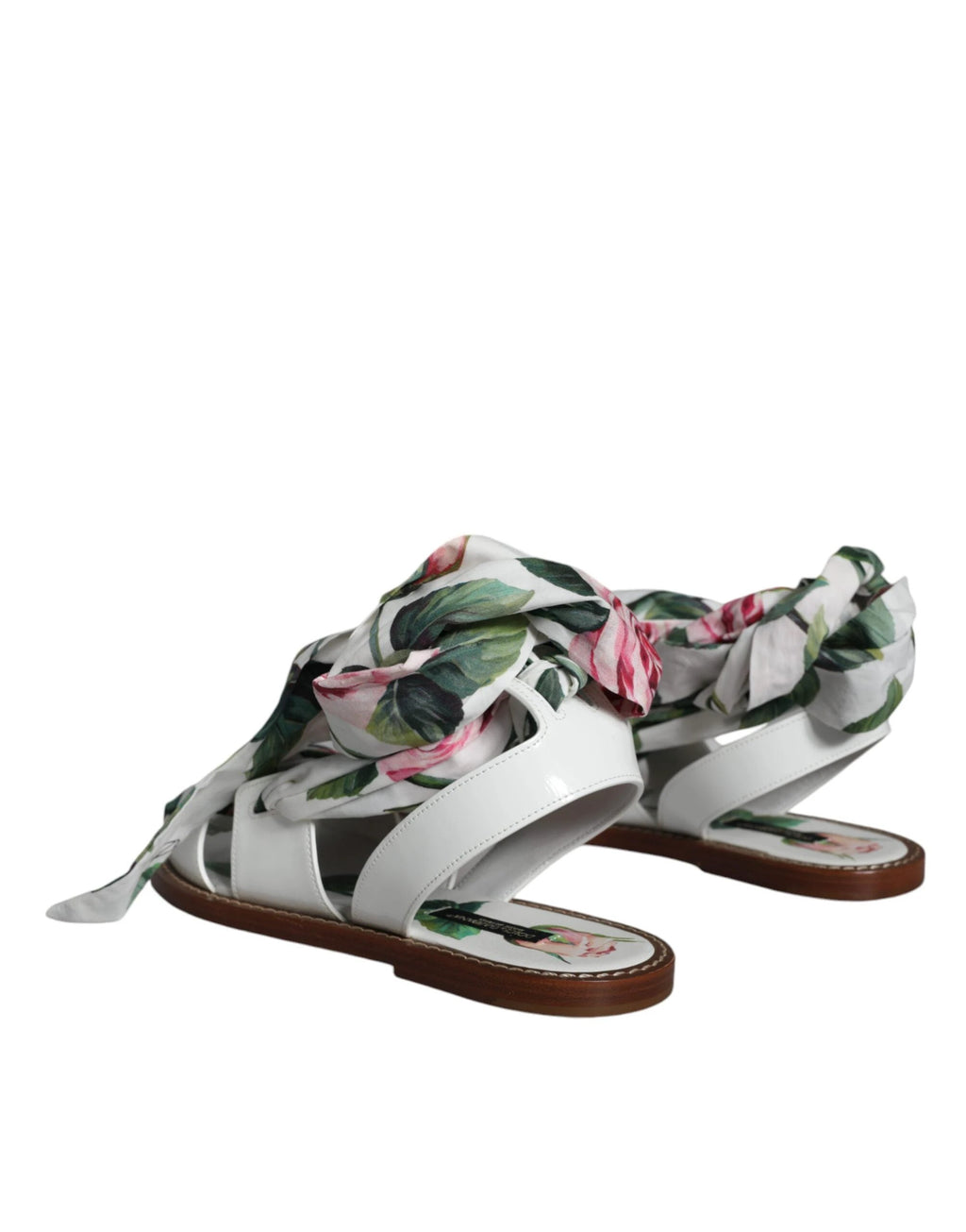 Dolce & Gabbana Multicolor Floral Print Ankle Wrap Sandals Shoes by Dolce & Gabbana