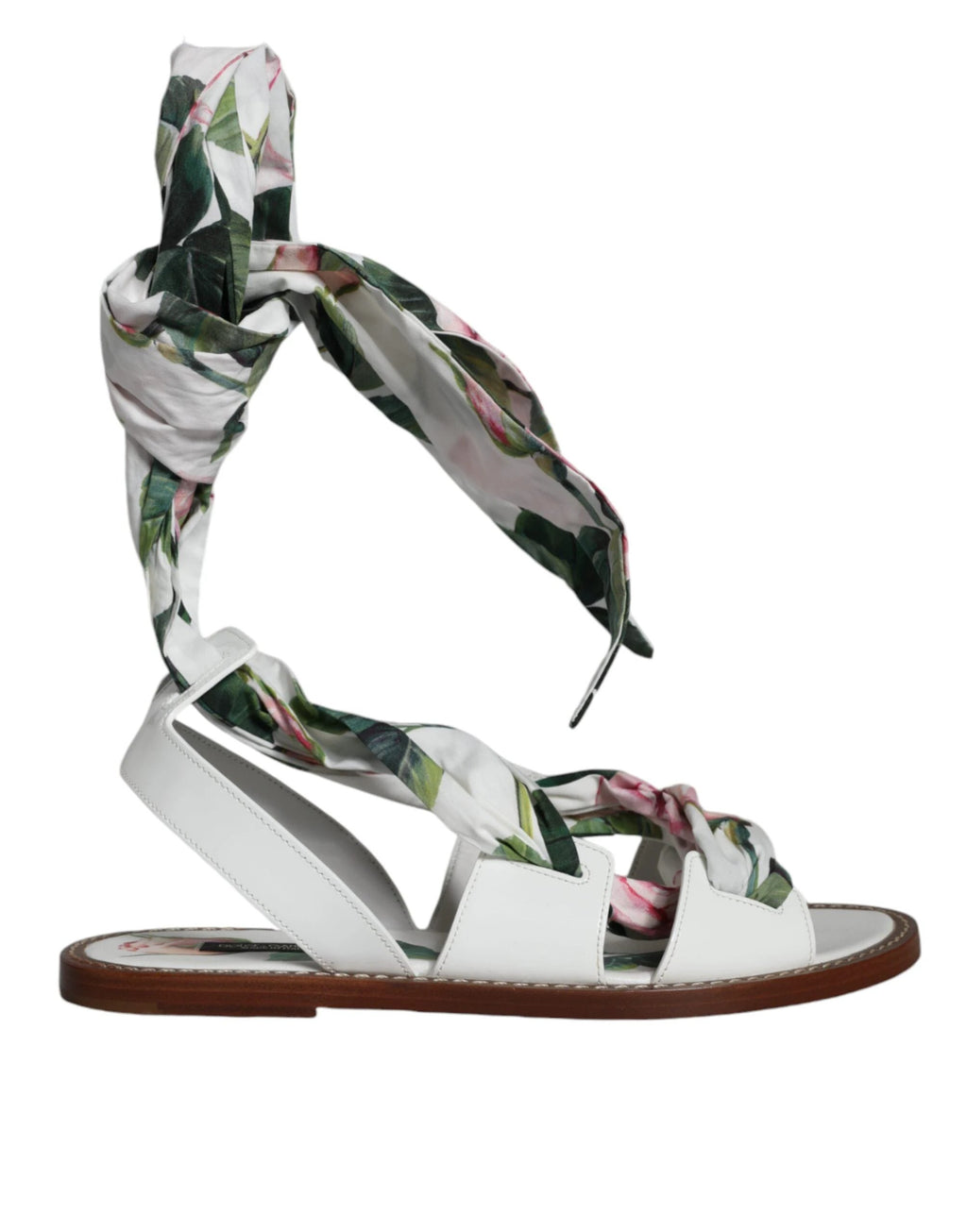 Dolce & Gabbana Multicolor Floral Print Ankle Wrap Sandals Shoes by Dolce & Gabbana