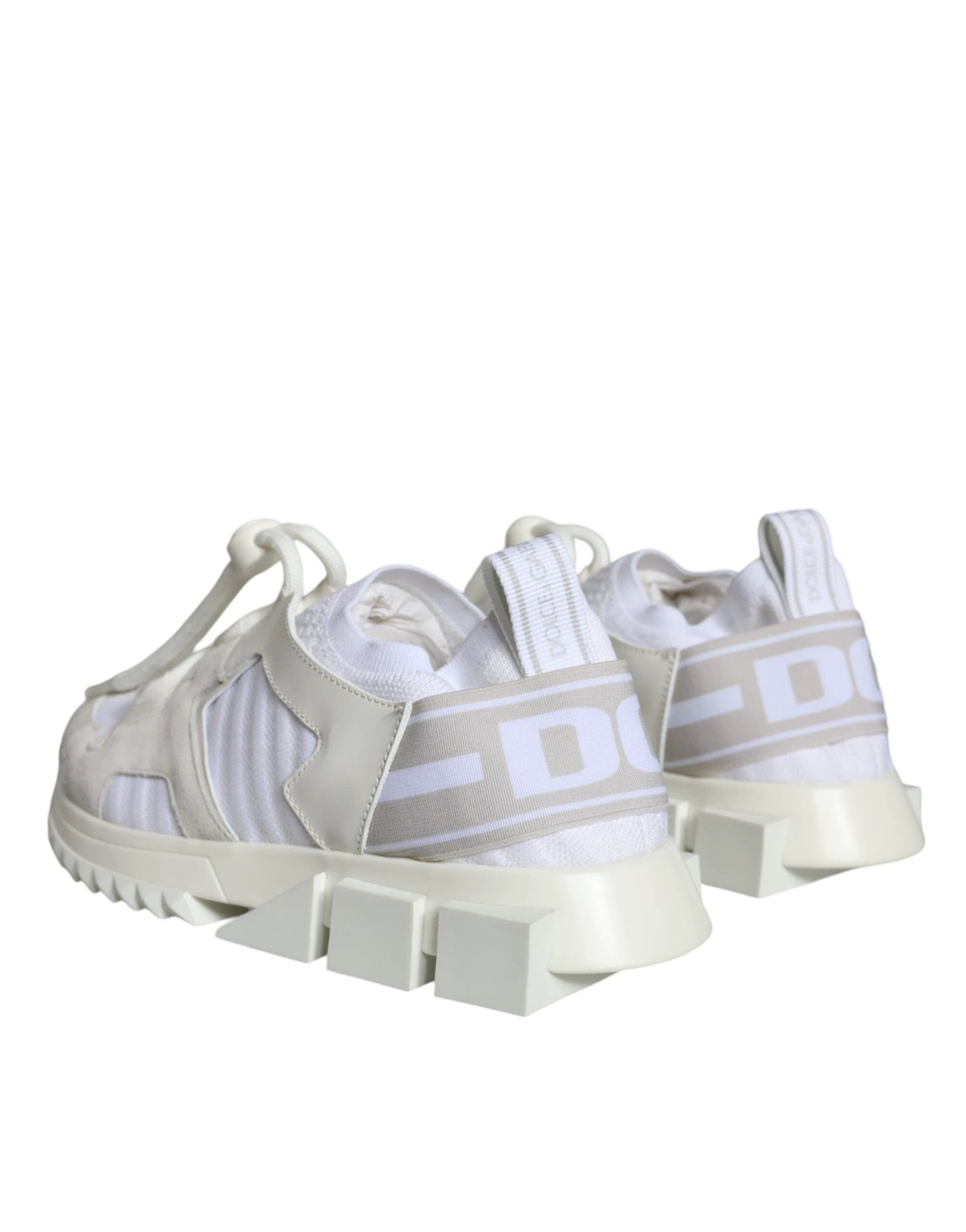 Dolce & Gabbana White Mesh Sorrento Trekking Sneakers Shoes by Dolce & Gabbana
