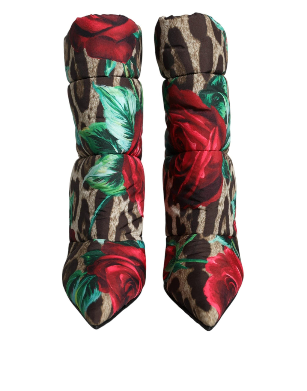 Dolce & Gabbana Multicolor Leopard Rose Mid Calf Boots Shoes by Dolce & Gabbana