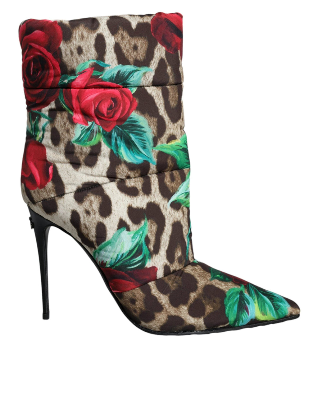 Dolce & Gabbana Multicolor Leopard Rose Mid Calf Boots Shoes by Dolce & Gabbana