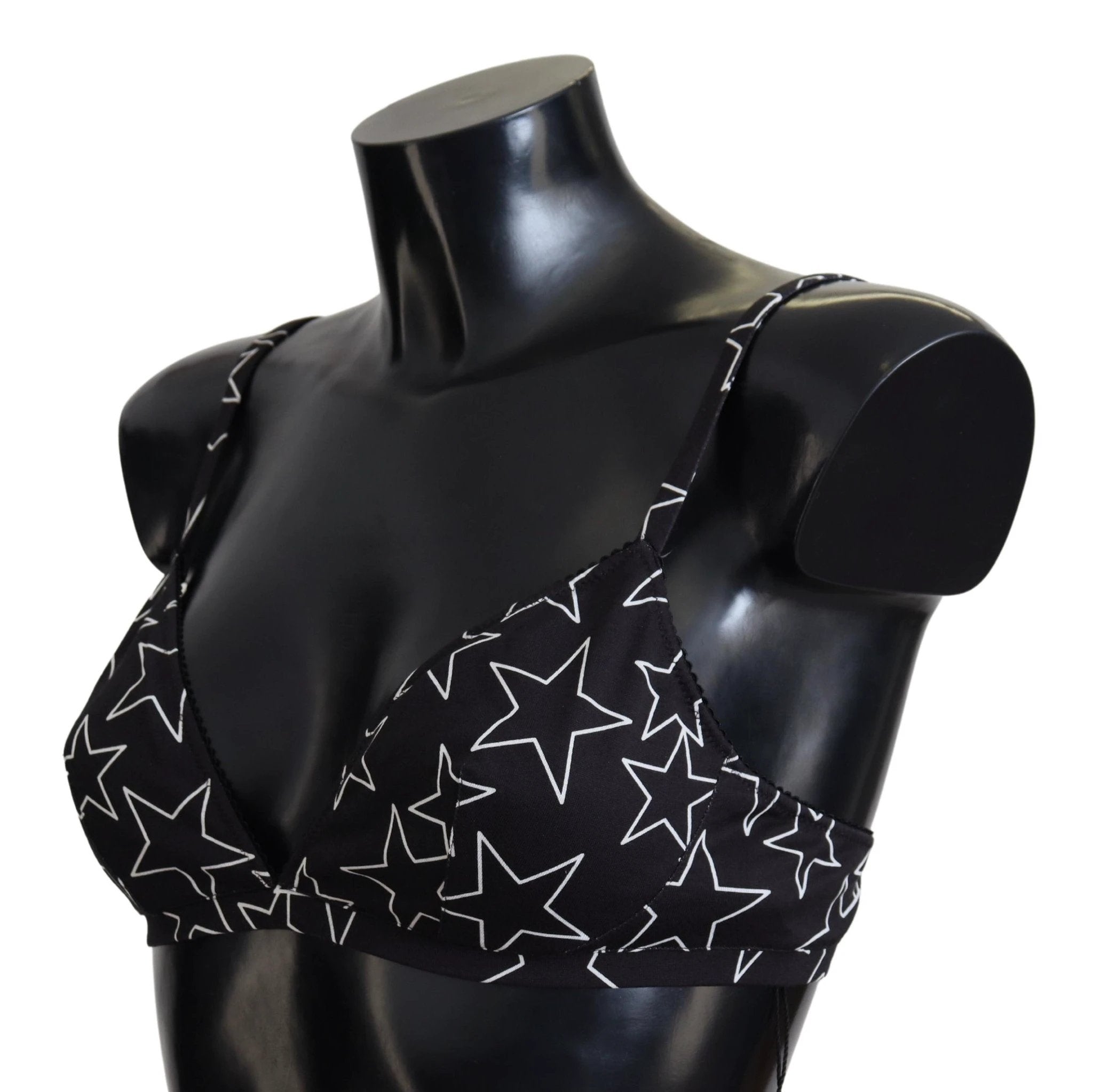 Dolce & Gabbana Black Millennials Star Non Wire Cotton Bra Underwear by Dolce & Gabbana