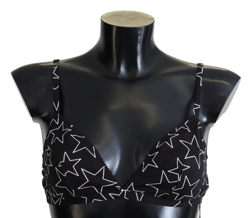 Dolce & Gabbana Black Millennials Star Non Wire Cotton Bra Underwear by Dolce & Gabbana