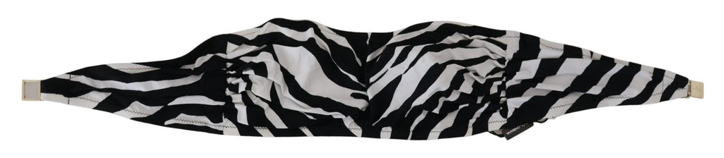 Dolce & Gabbana Black White Zebra Bandeau Swimwear Bikini Top by Dolce & Gabbana