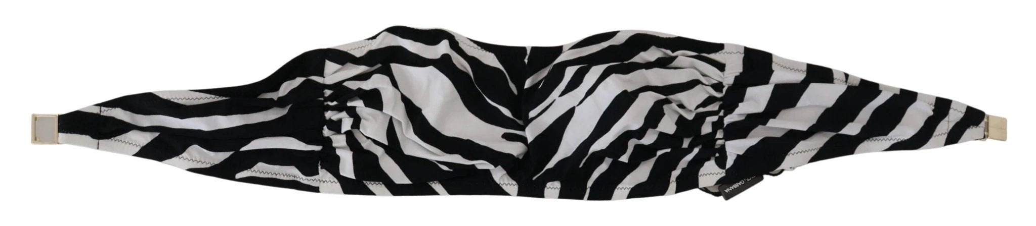 Dolce & Gabbana Black White Zebra Bandeau Swimwear Bikini Top by Dolce & Gabbana