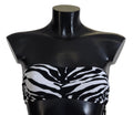 Dolce & Gabbana Black White Zebra Bandeau Swimwear Bikini Top by Dolce & Gabbana