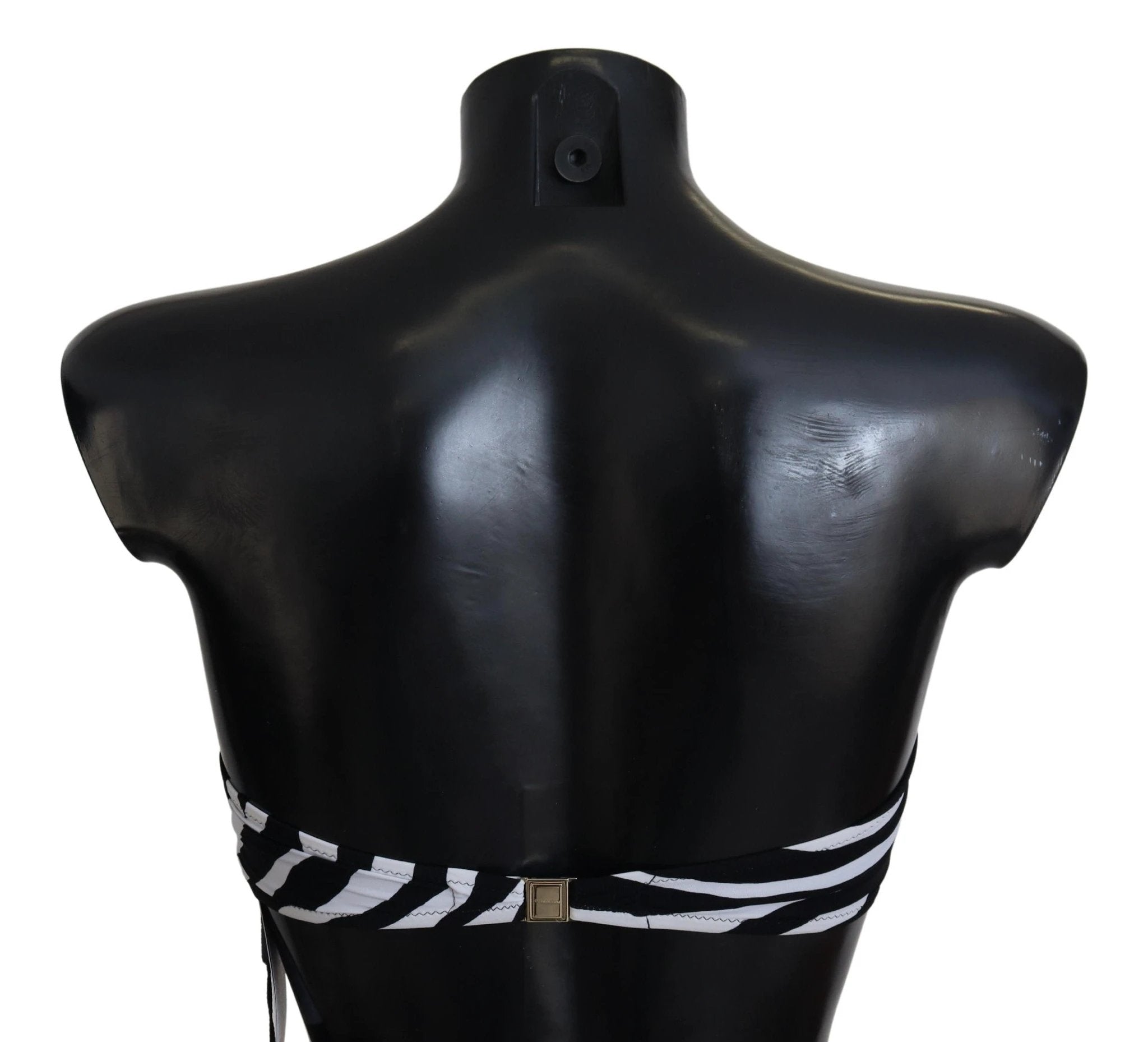 Dolce & Gabbana Black White Zebra Bandeau Swimwear Bikini Top by Dolce & Gabbana