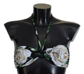 Dolce & Gabbana Black Floral Halter Beachwear Swimwear Bikini Top by Dolce & Gabbana