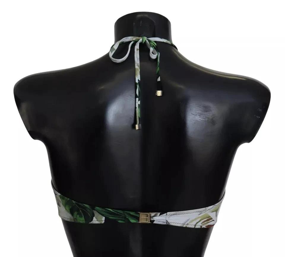 Dolce & Gabbana Black Floral Halter Beachwear Swimwear Bikini Top by Dolce & Gabbana