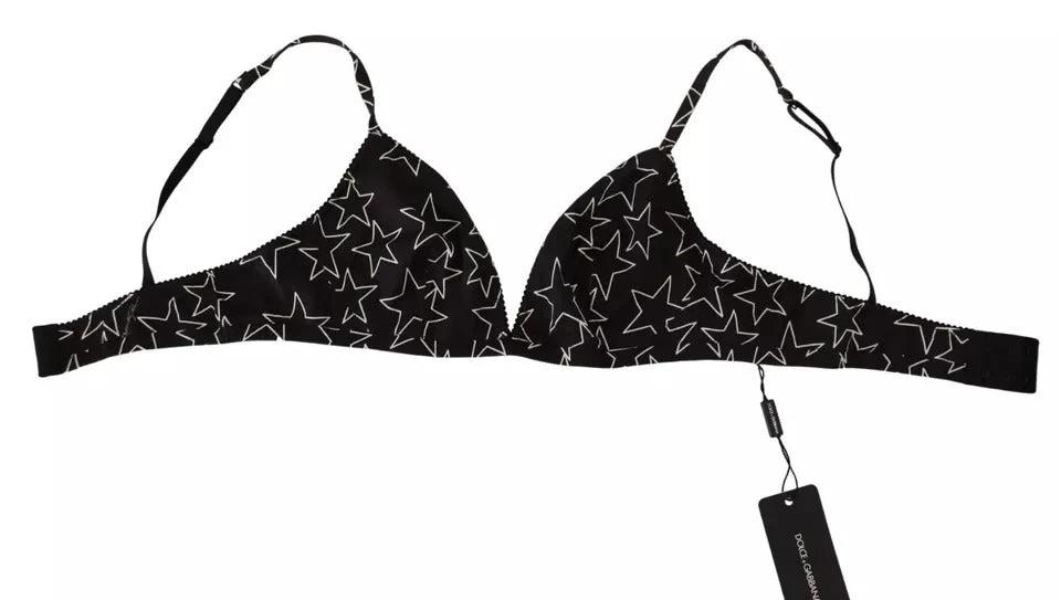 Dolce & Gabbana Black Millennials Star Non Wire Cotton Bra Underwear by Dolce & Gabbana