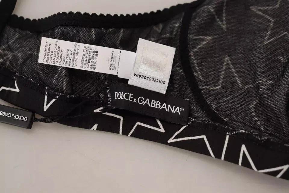 Dolce & Gabbana Black Millennials Star Non Wire Cotton Bra Underwear by Dolce & Gabbana