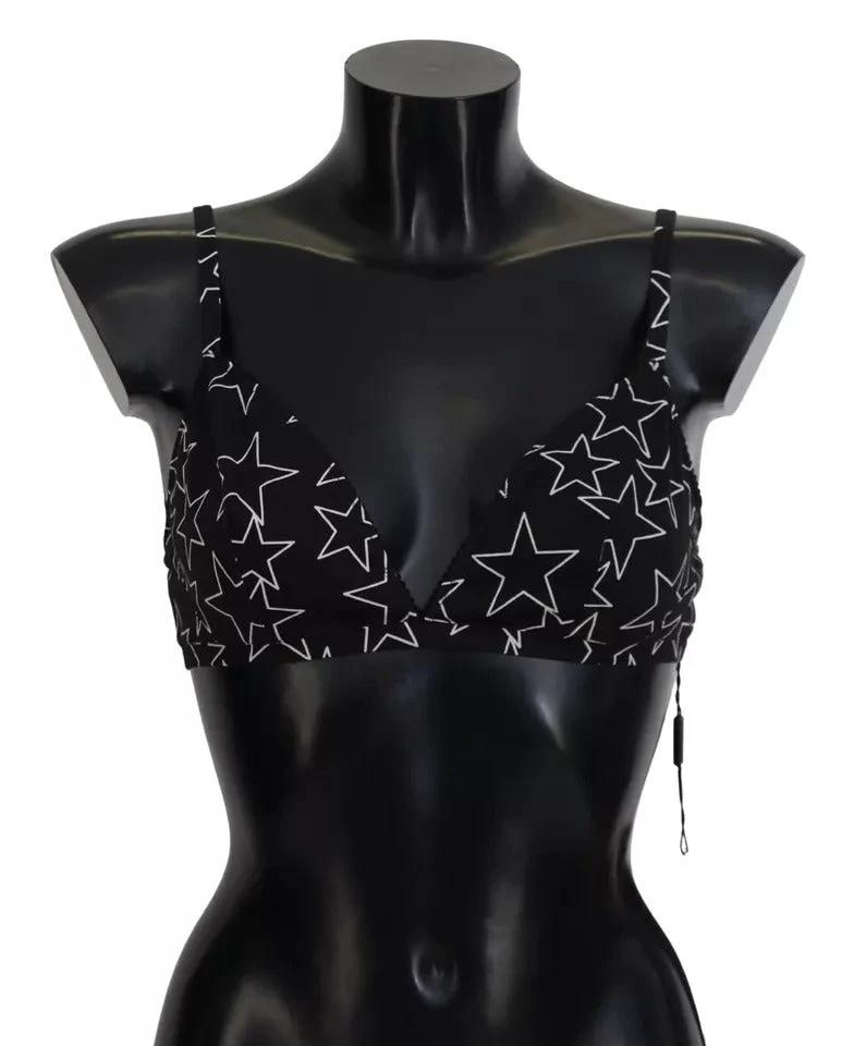 Dolce & Gabbana Black Millennials Star Non Wire Cotton Bra Underwear by Dolce & Gabbana