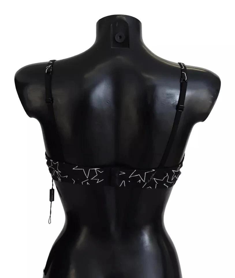 Dolce & Gabbana Black Millennials Star Non Wire Cotton Bra Underwear by Dolce & Gabbana