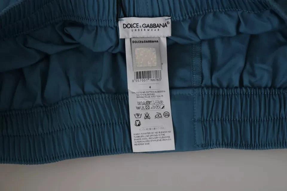 Dolce & Gabbana Blue Cotton Regular Boxer Shorts Underwear by Dolce & Gabbana