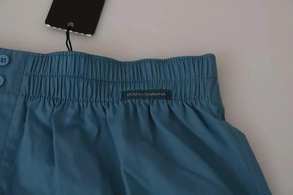 Dolce & Gabbana Blue Cotton Regular Boxer Shorts Underwear by Dolce & Gabbana
