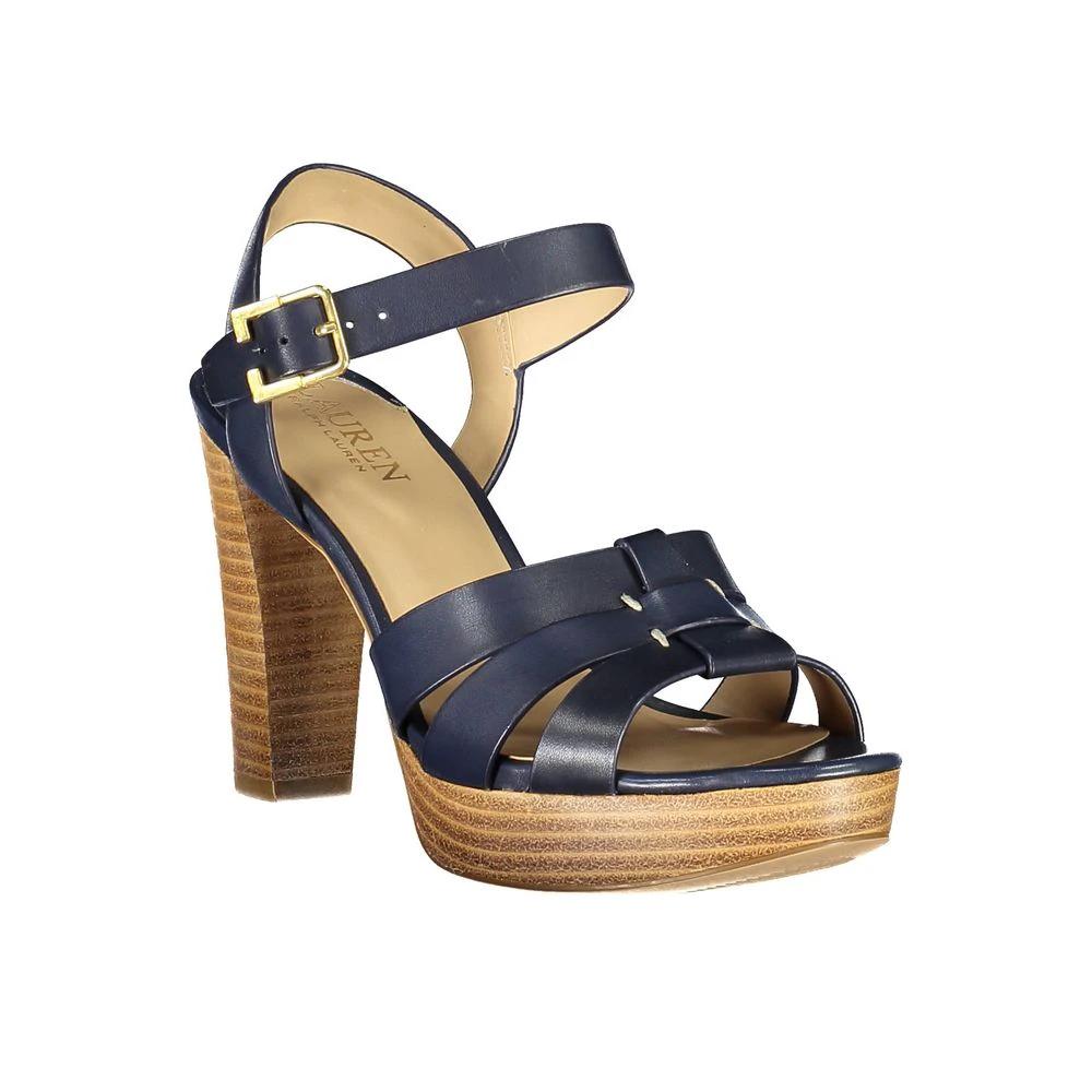 Ralph Lauren Blue Leather Sandal by Ralph Lauren