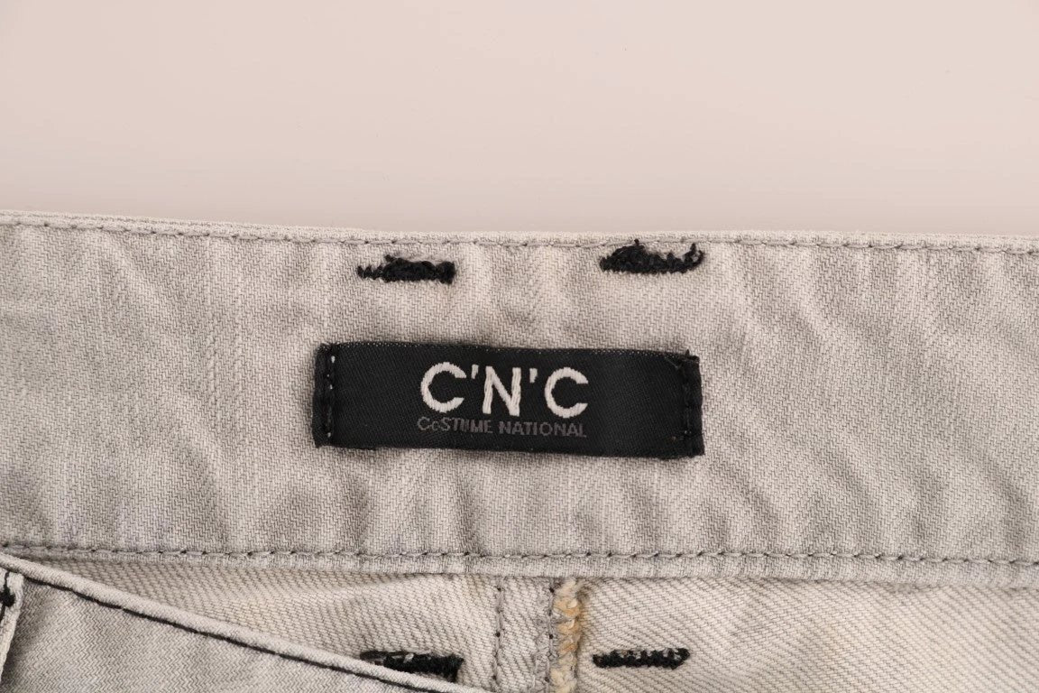 Costume National Gray Wash Cotton Slim Jeans by Costume National