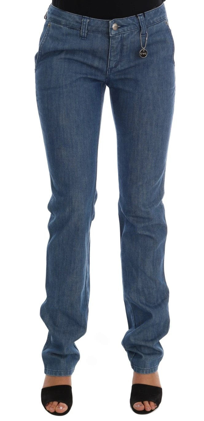 Costume National Blue Wash Cotton Slim Denim Jeans by Costume National