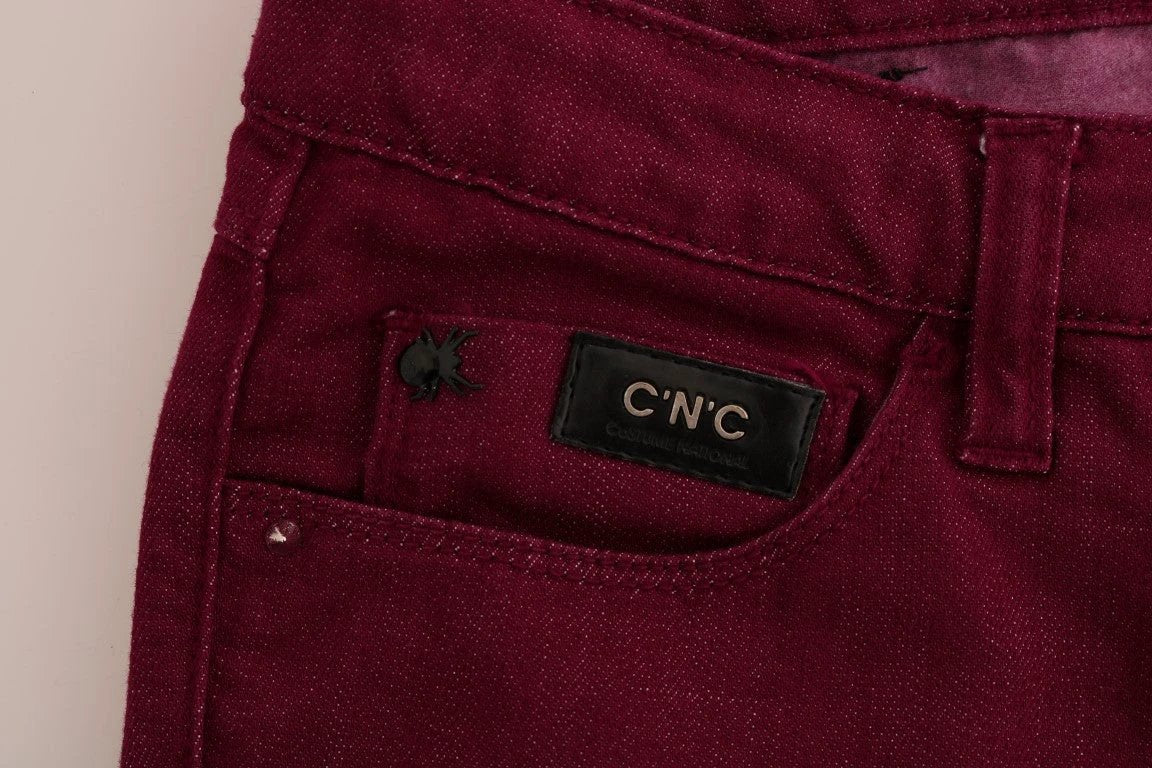 Costume National Red Wash Cotton Stretch Denim Jeans by Costume National