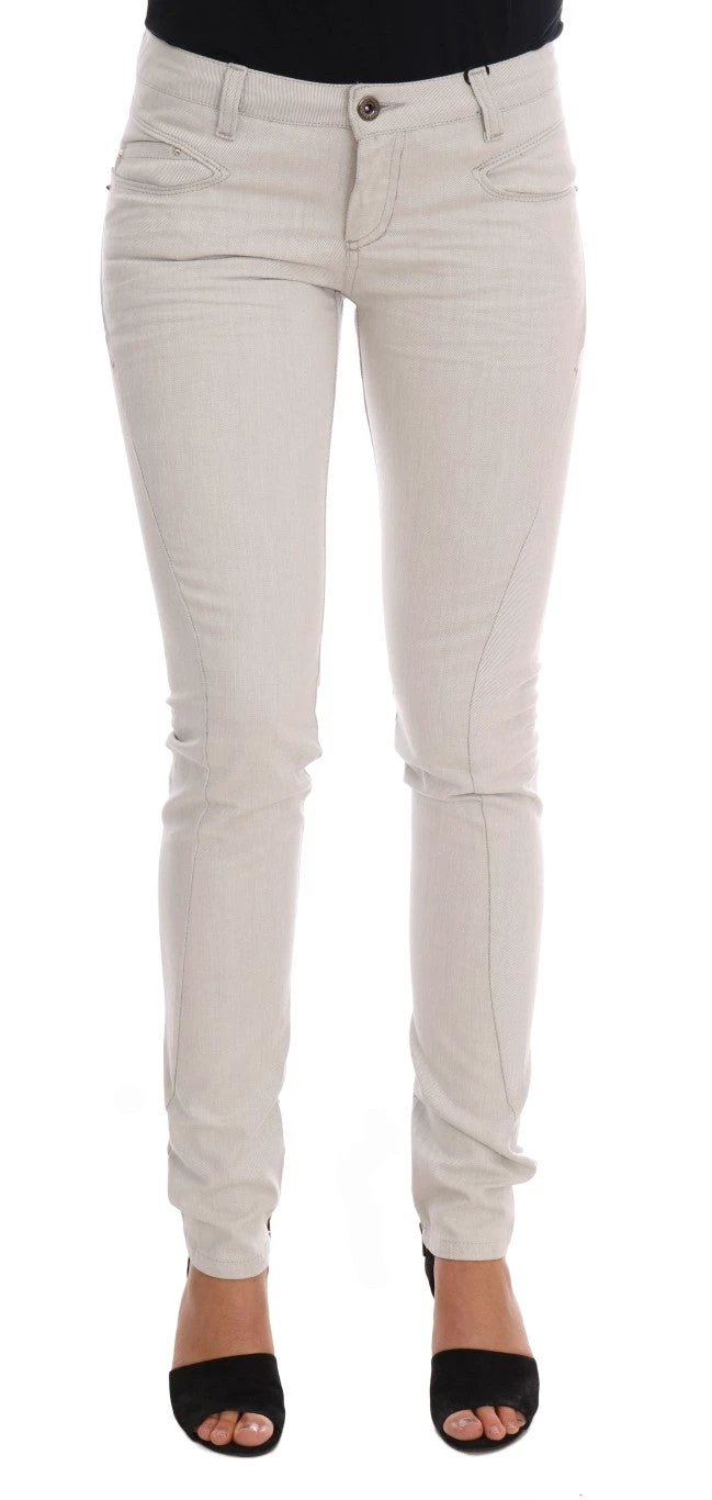 Costume National White Cotton Stretch Slim Jeans by Costume National
