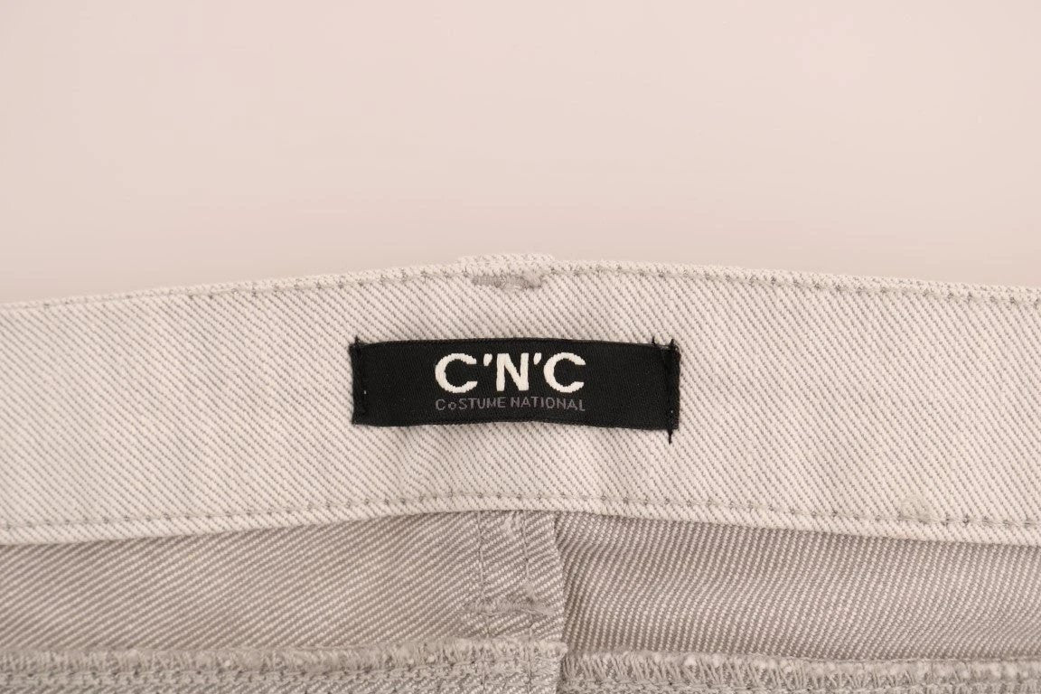 Costume National White Cotton Stretch Slim Jeans by Costume National