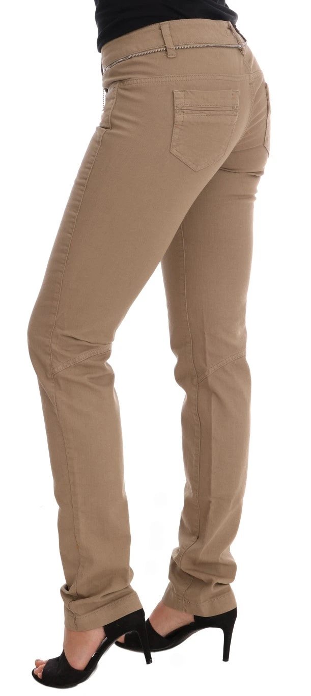 Costume National Beige Cotton Stretch Slim Fit Jeans by Costume National