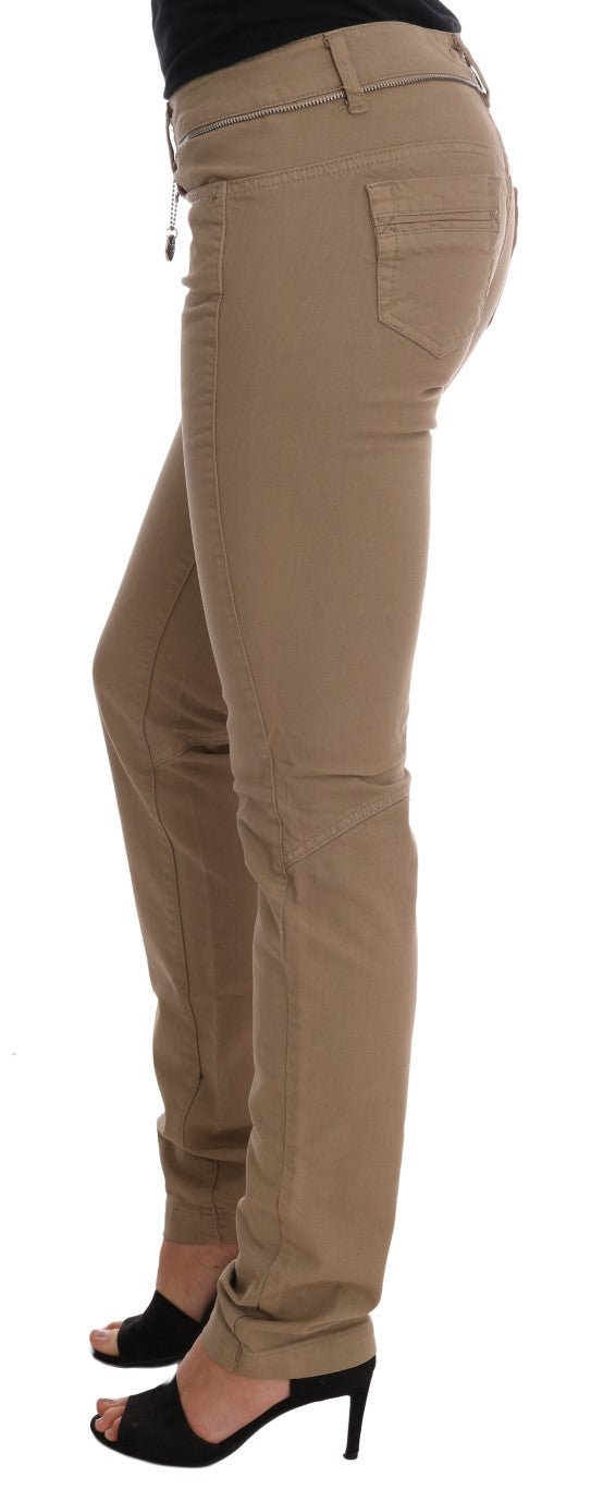 Costume National Beige Cotton Stretch Slim Fit Jeans by Costume National