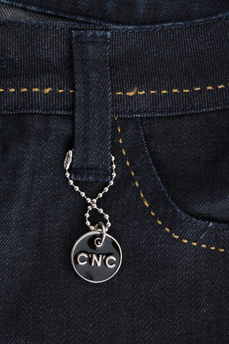 Costume National Blue Cotton Stretch Slim Fit Jeans by Costume National