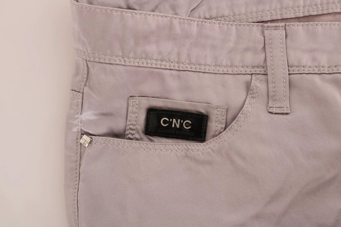 Costume National Beige Cotton Slim Fit Jeans by Costume National