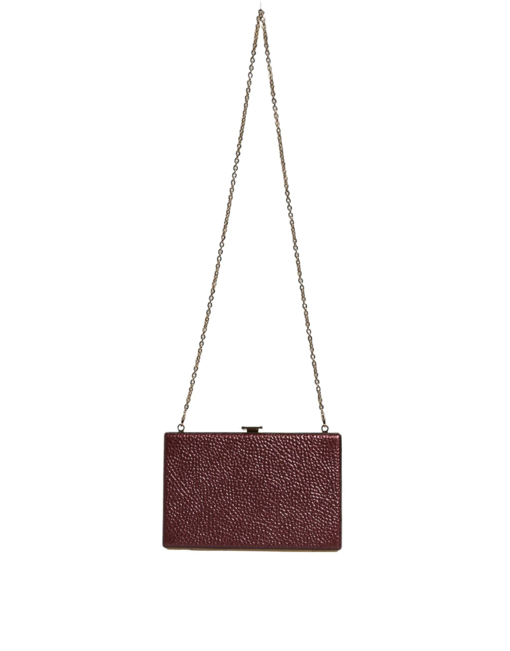 Dolce & Gabbana Maroon Leather Clutch Evening Crossbody Bag by Dolce & Gabbana