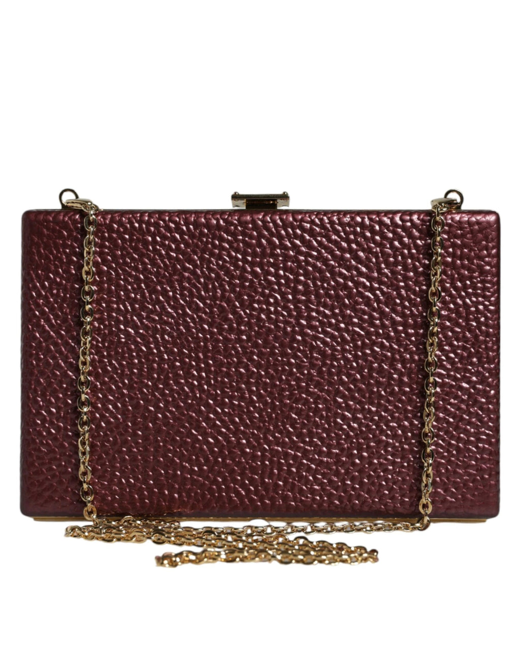 Dolce & Gabbana Maroon Leather Clutch Evening Crossbody Bag by Dolce & Gabbana