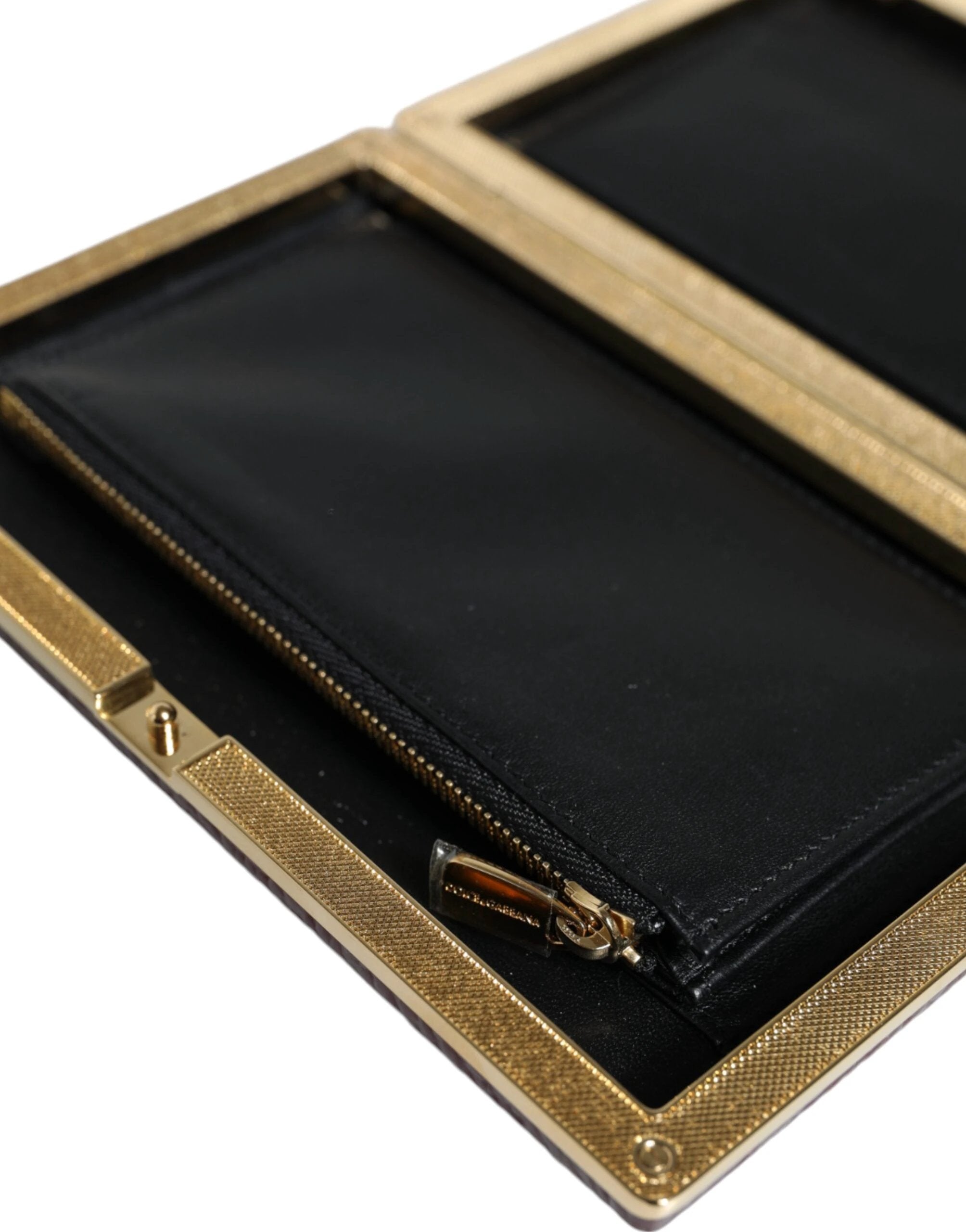 Dolce & Gabbana Maroon Leather Clutch Evening Crossbody Bag by Dolce & Gabbana