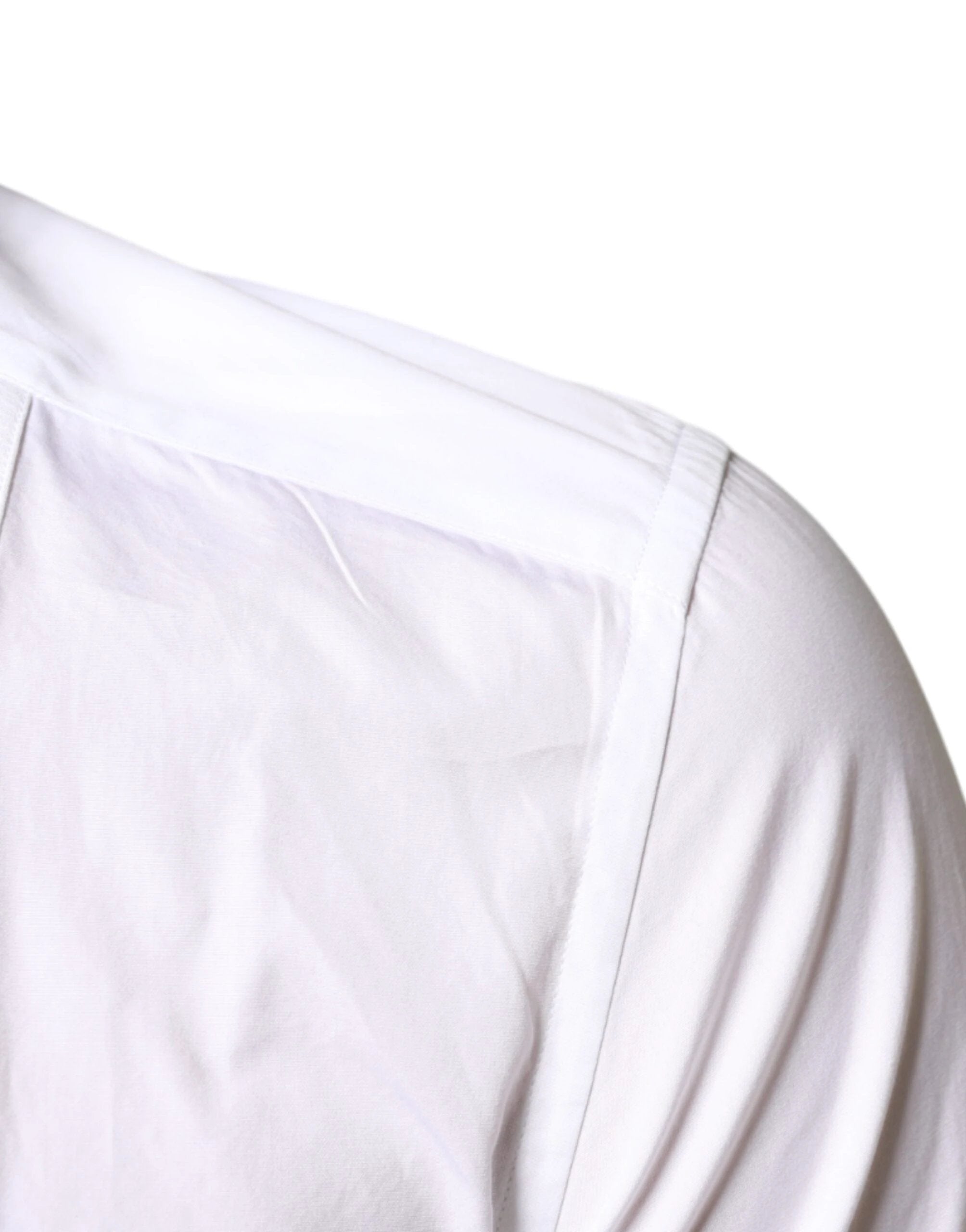 Dolce & Gabbana White Bib Cotton Poplin Formal Dress Shirt by Dolce & Gabbana