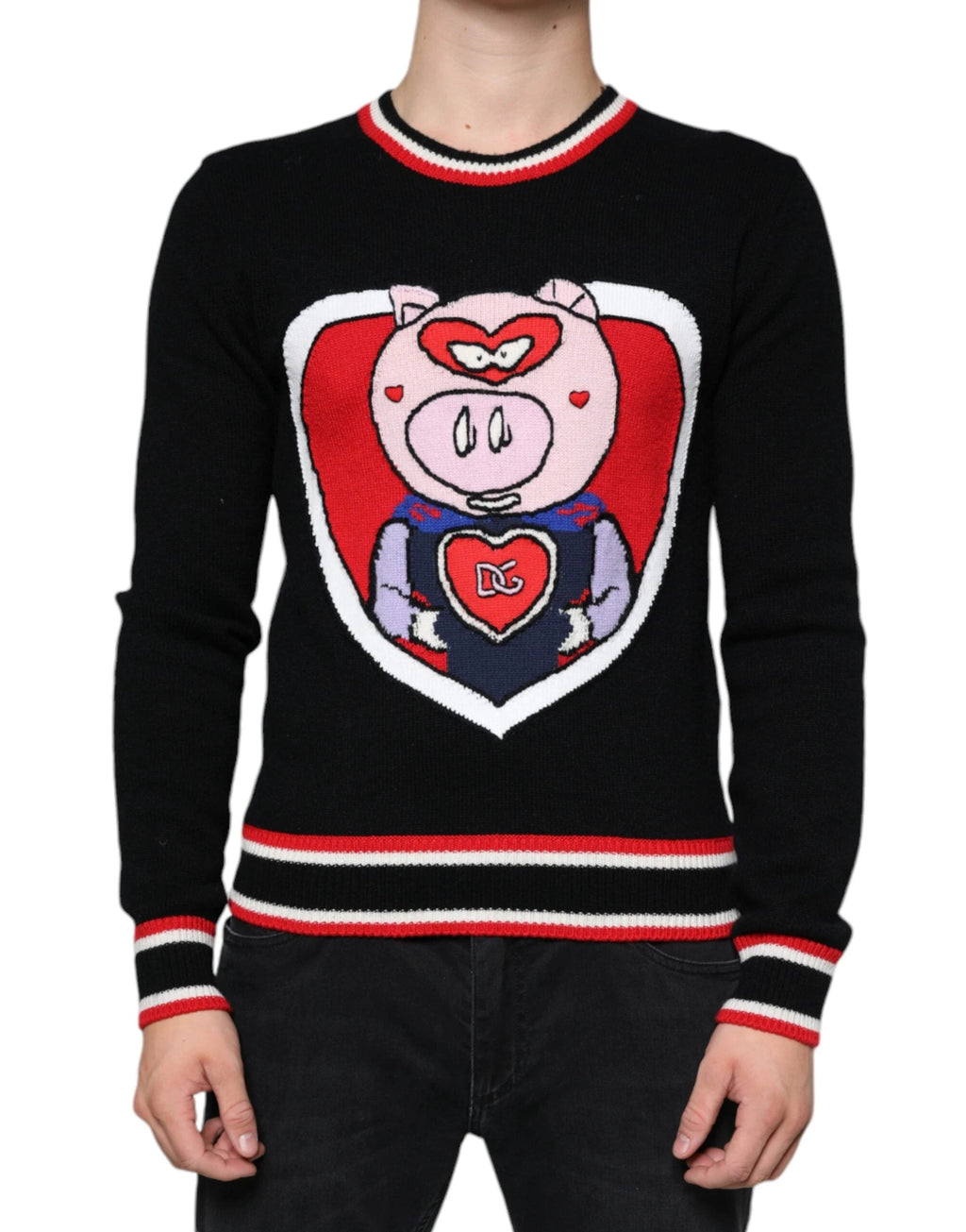 Dolce & Gabbana Black Cashmere Pig of the Year Pullover Sweater by Dolce & Gabbana