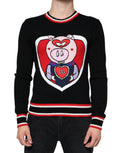 Dolce & Gabbana Black Cashmere Pig of the Year Pullover Sweater by Dolce & Gabbana
