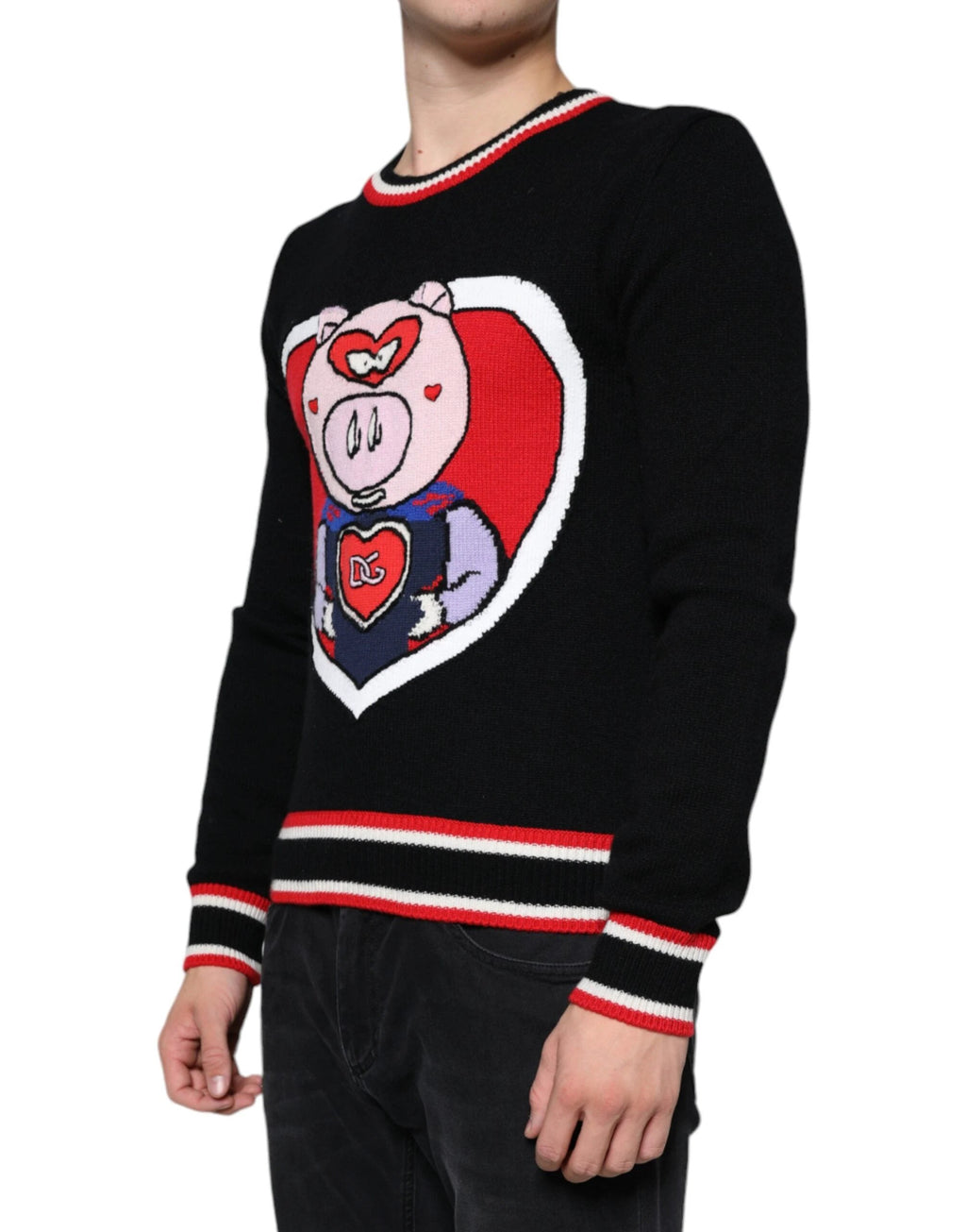 Dolce & Gabbana Black Cashmere Pig of the Year Pullover Sweater by Dolce & Gabbana