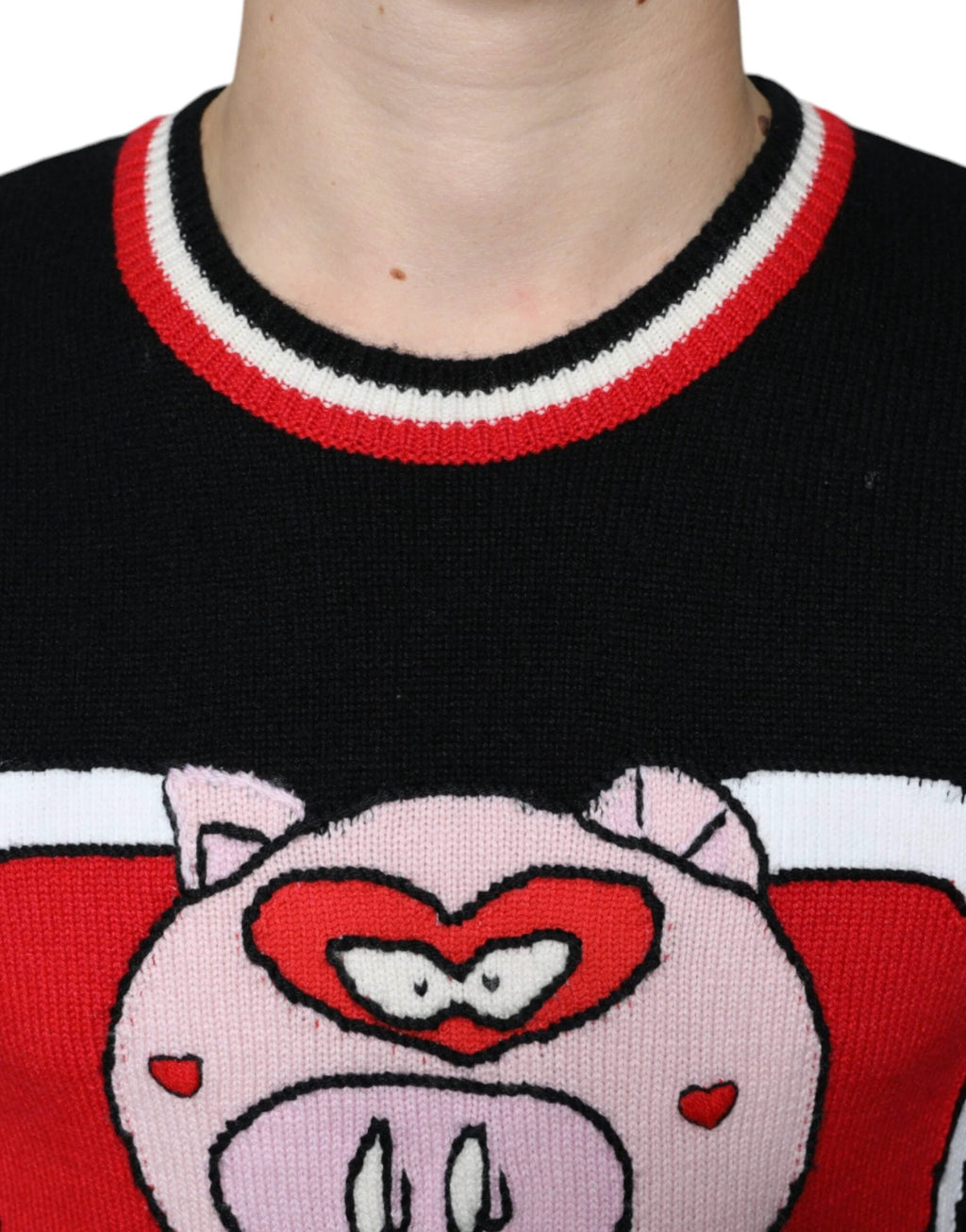 Dolce & Gabbana Black Cashmere Pig of the Year Pullover Sweater by Dolce & Gabbana