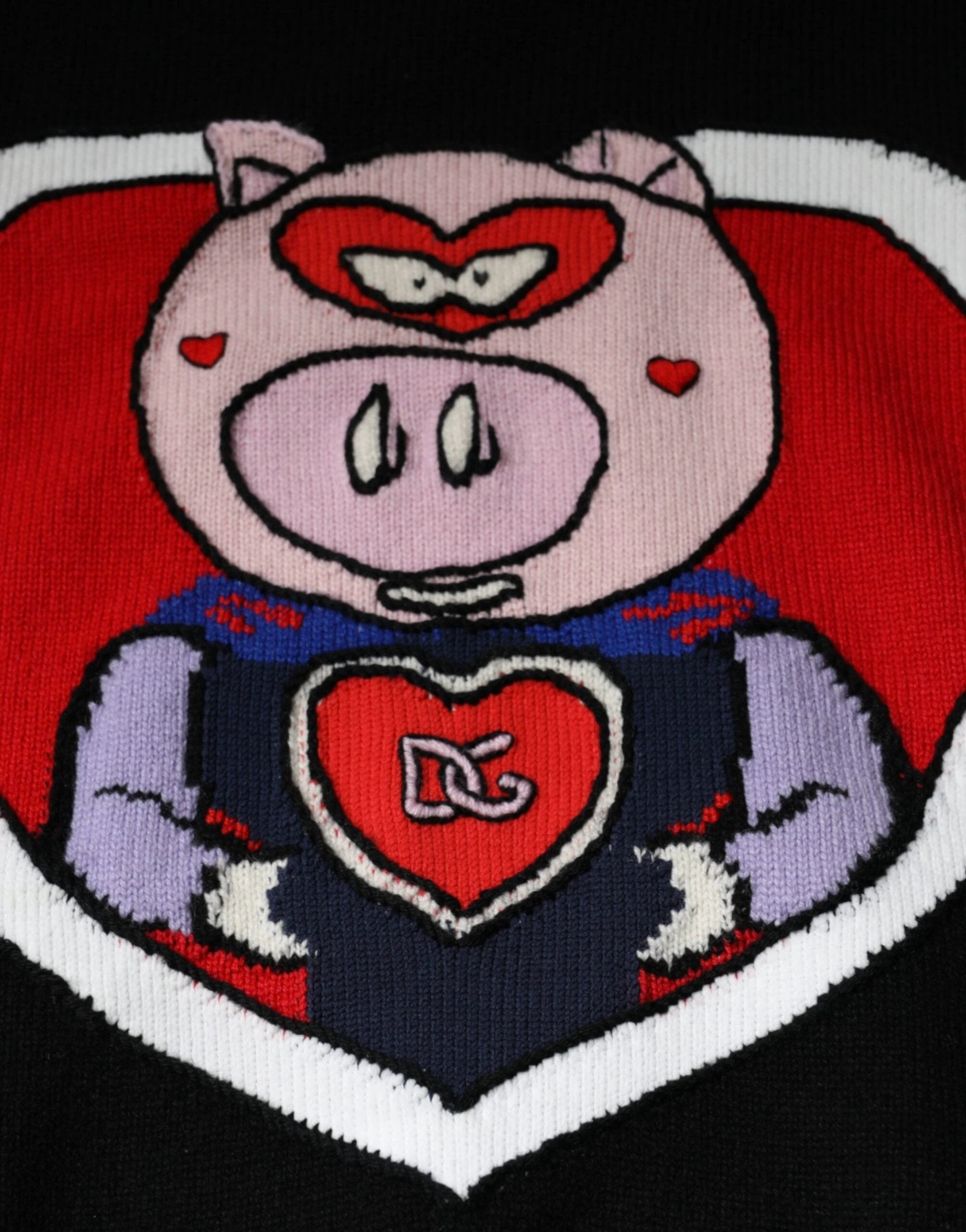 Dolce & Gabbana Black Cashmere Pig of the Year Pullover Sweater by Dolce & Gabbana