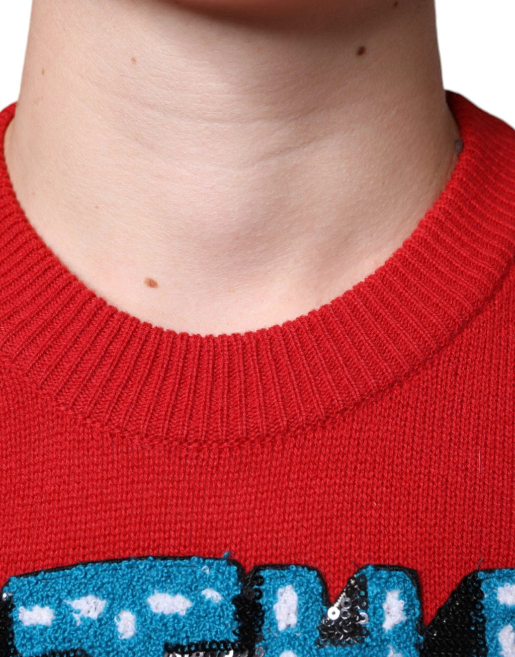 Dolce & Gabbana Red I'm The King Wool Crew Neck Sweatshirt Sweater by Dolce & Gabbana