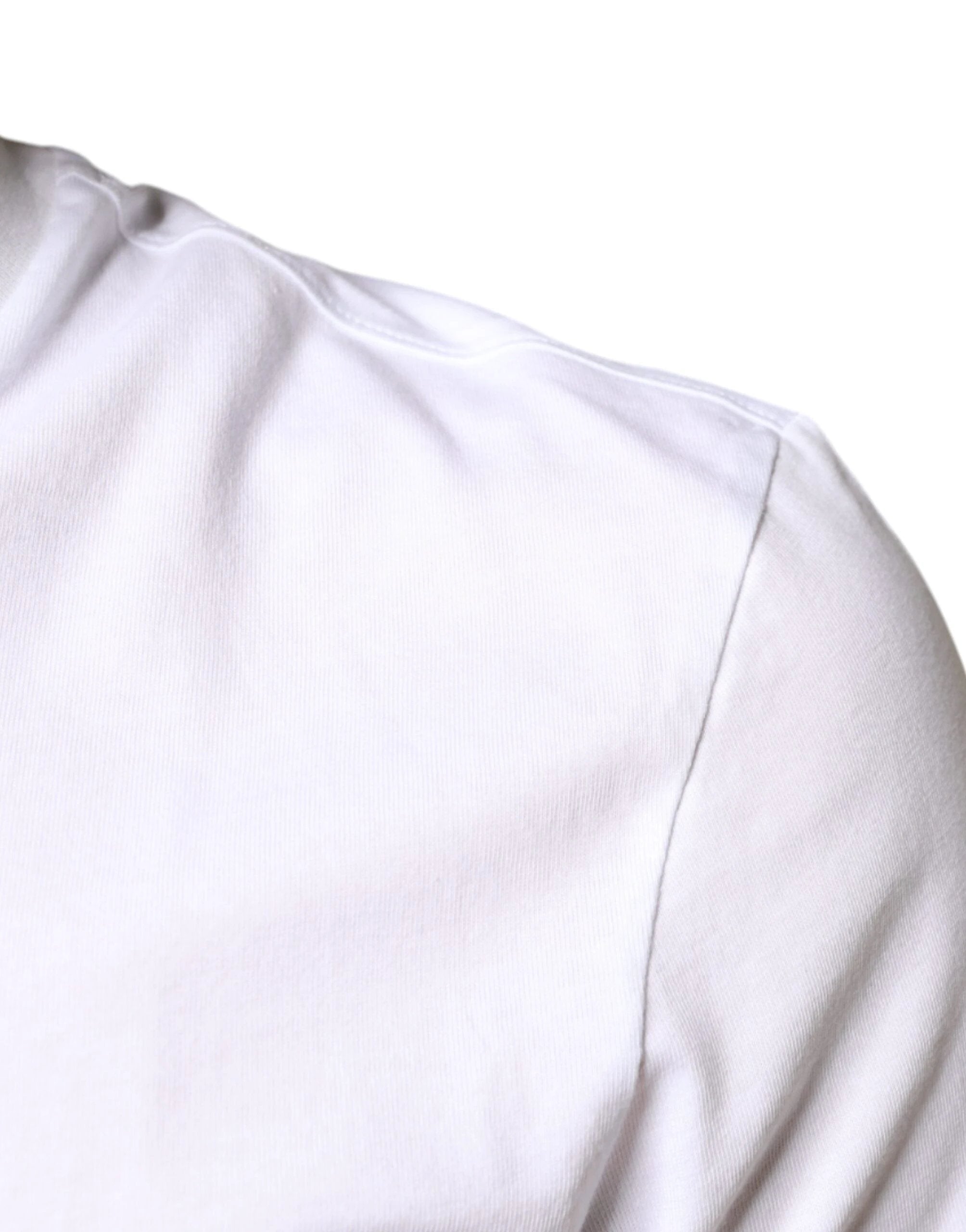 Dolce & Gabbana White Cotton DG Applique Casual T-shirt by Dolce & Gabbana